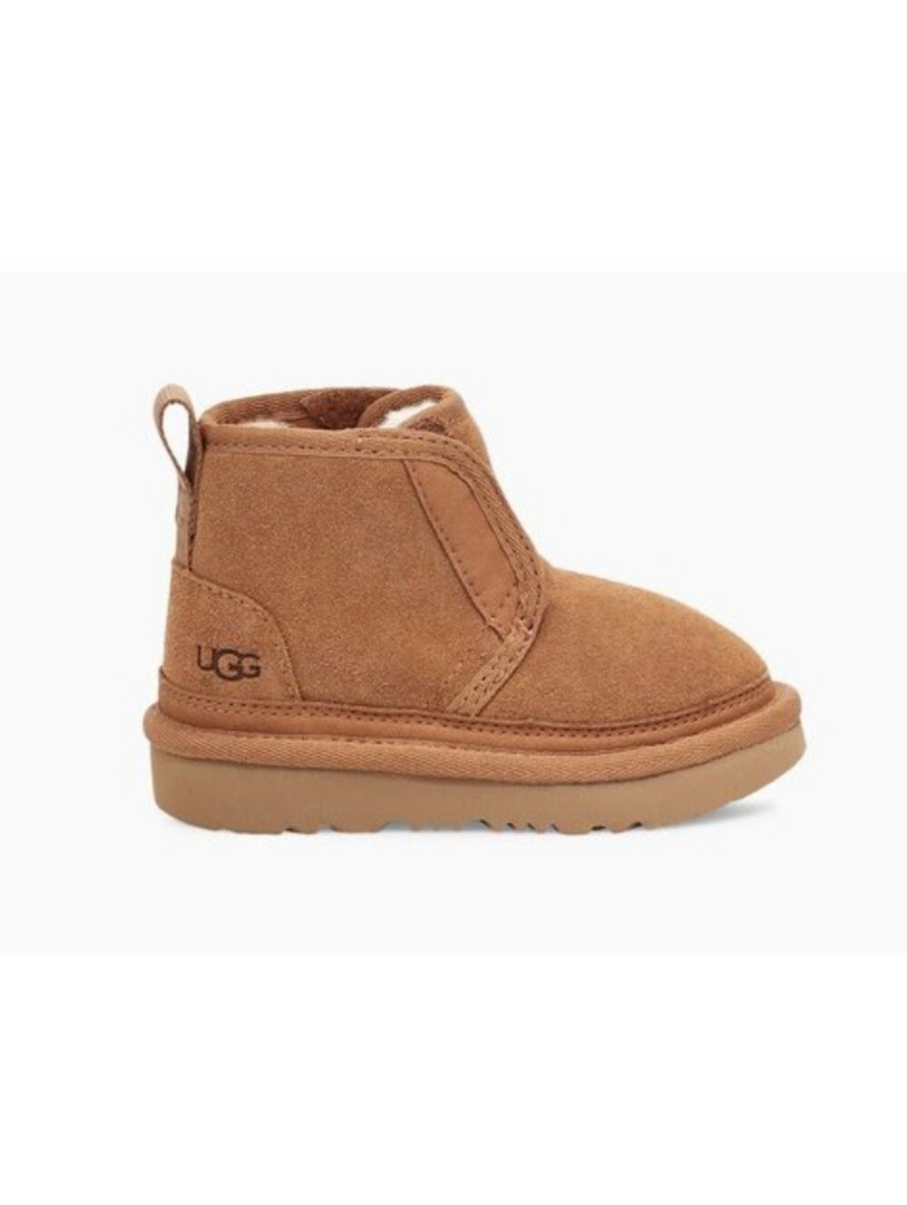 UGG Baby Neumel EZ Fit Chestnut Brown Suede Logo Winter Boots
